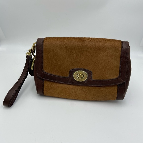 NEW COACH LEGACY BROWN HAIRCALF HANDBAG PURSE WRISTLET NWT $398 - Picture 2 of 8
